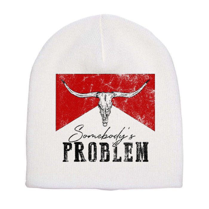 Rustic Bull Skull Country Lifestyle Unique Design Short Acrylic Beanie