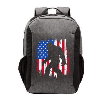 Retro Bigfoot Silhouette USA Flag Sasquatch Lovers July 4th Vector Backpack