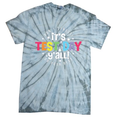 Retro Boho Style Its Test Day Yall Funny Teacher Testing Day Tie-Dye T-Shirt