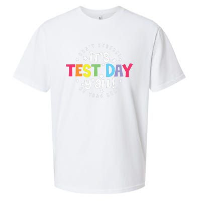 Retro Boho Style Its Test Day Yall Funny Teacher Testing Day Sueded Cloud Jersey T-Shirt