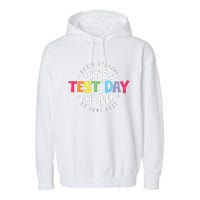 Retro Boho Style Its Test Day Yall Funny Teacher Testing Day Garment-Dyed Fleece Hoodie