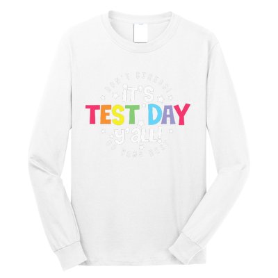 Retro Boho Style Its Test Day Yall Funny Teacher Testing Day Long Sleeve Shirt