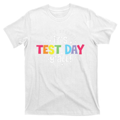 Retro Boho Style Its Test Day Yall Funny Teacher Testing Day T-Shirt