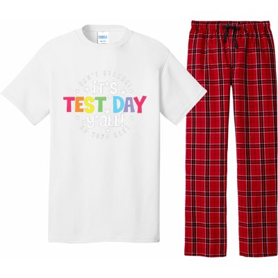 Retro Boho Style Its Test Day Yall Funny Teacher Testing Day Pajama Set