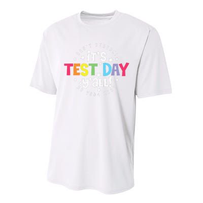 Retro Boho Style Its Test Day Yall Funny Teacher Testing Day Performance Sprint T-Shirt