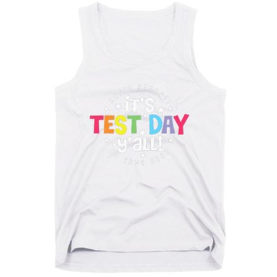 Retro Boho Style Its Test Day Yall Funny Teacher Testing Day Tank Top