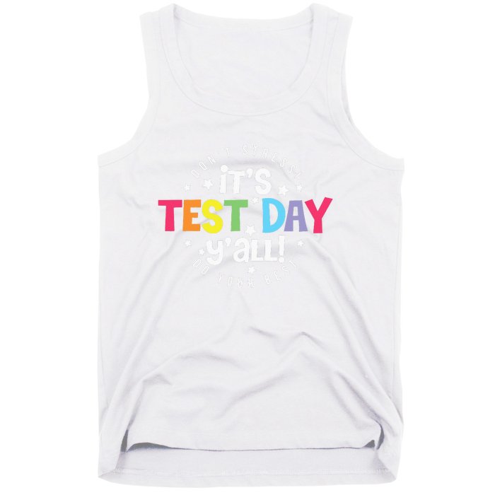 Retro Boho Style Its Test Day Yall Funny Teacher Testing Day Tank Top