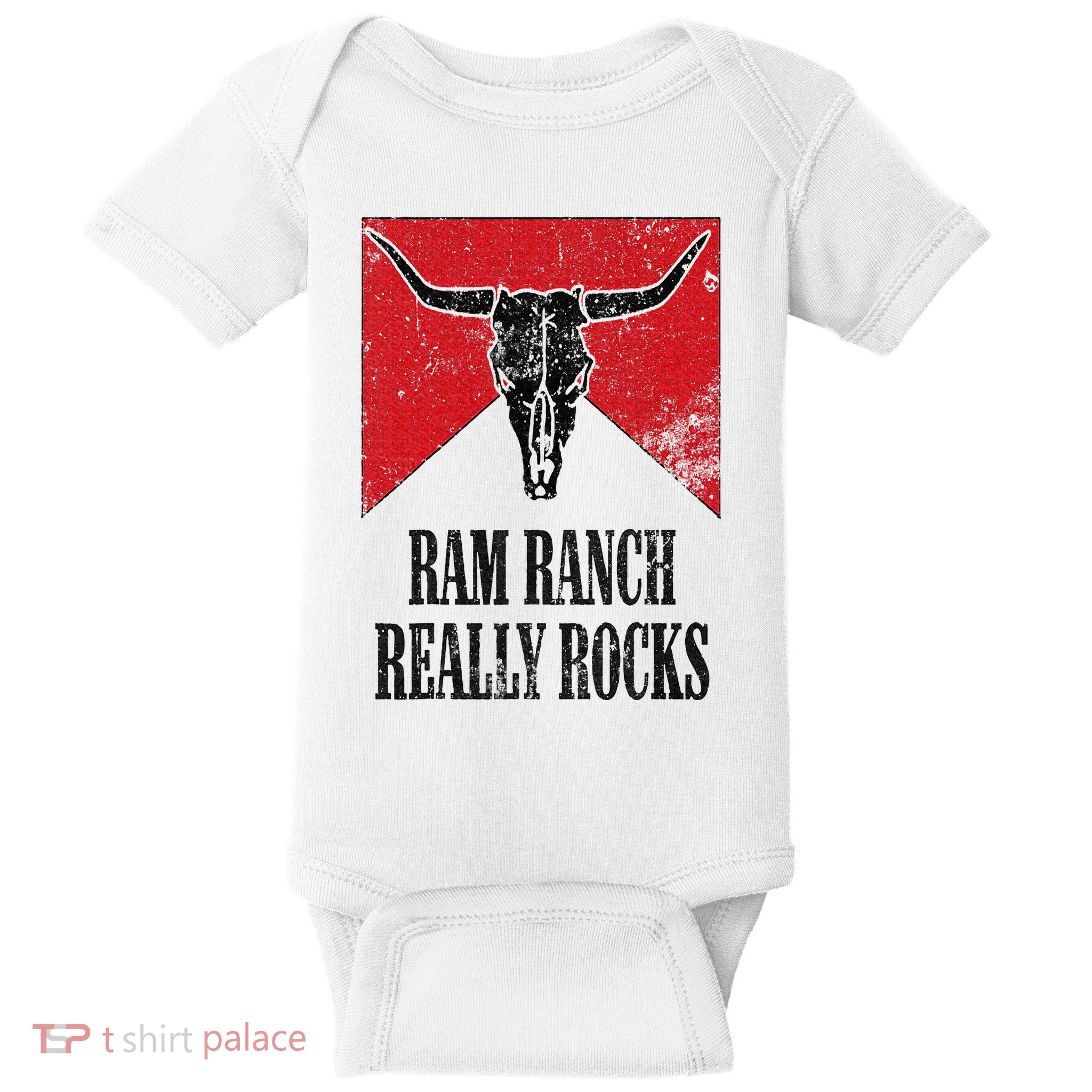 Retro Bull Skull Western Life Country Ram Ranch Really Rocks Baby Bodysuit