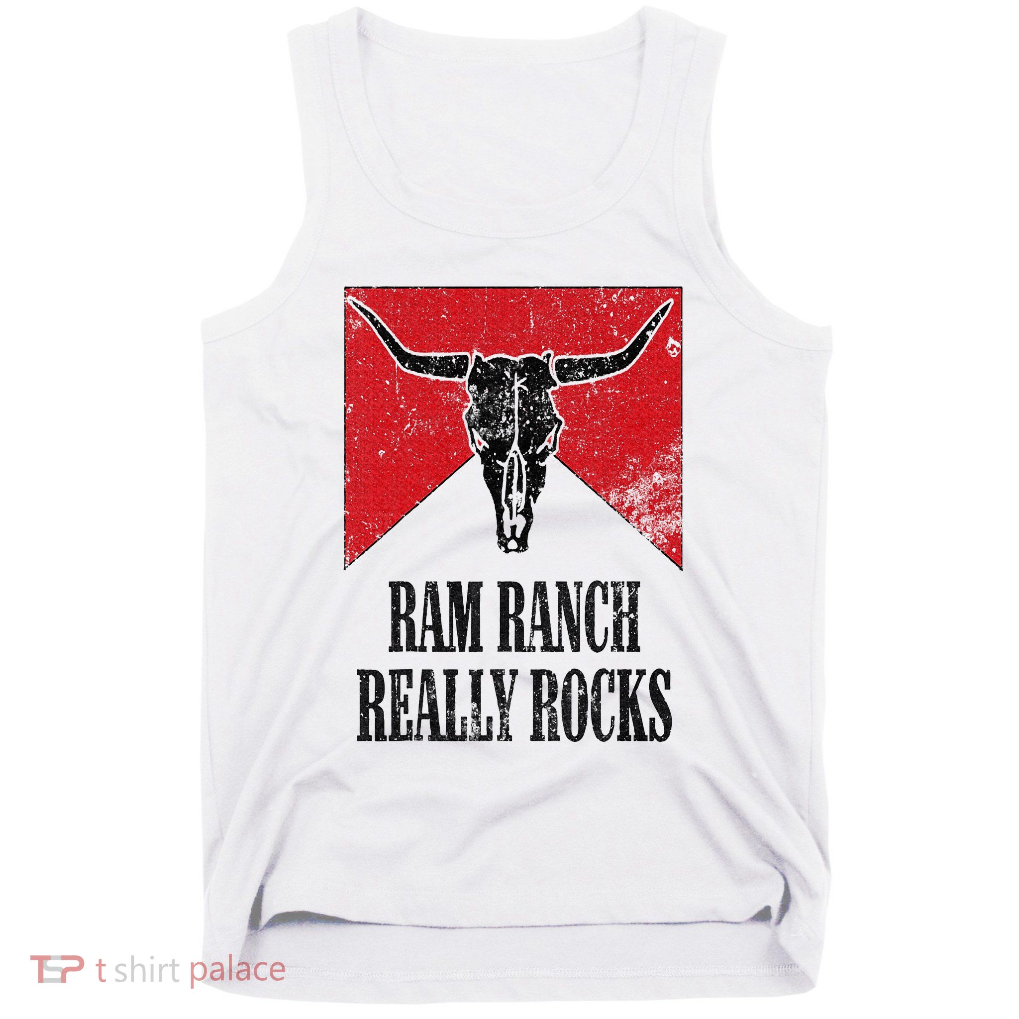 Retro Bull Skull Western Life Country Ram Ranch Really Rocks Tank Top