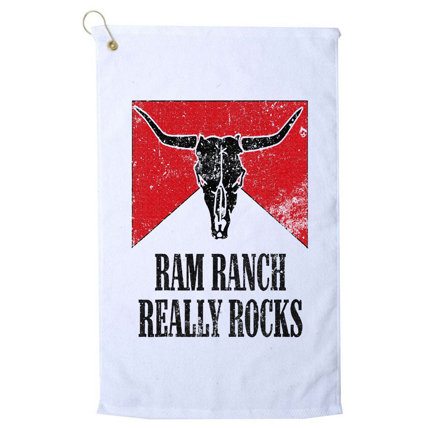 Retro Bull Skull Western Life Country Ram Ranch Really Rocks Golf Towel