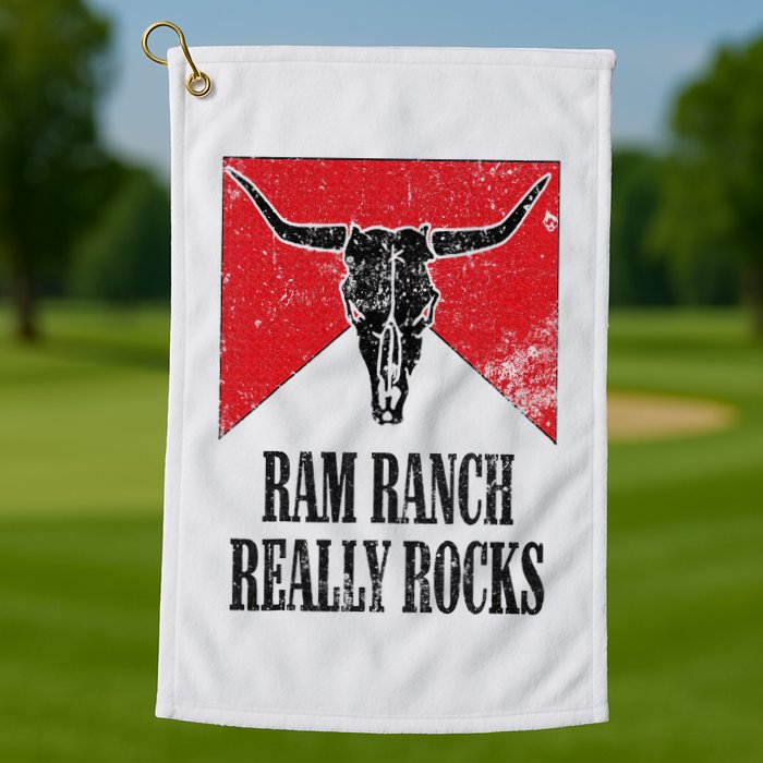 Retro Bull Skull Western Life Country Ram Ranch Really Rocks Golf Towel
