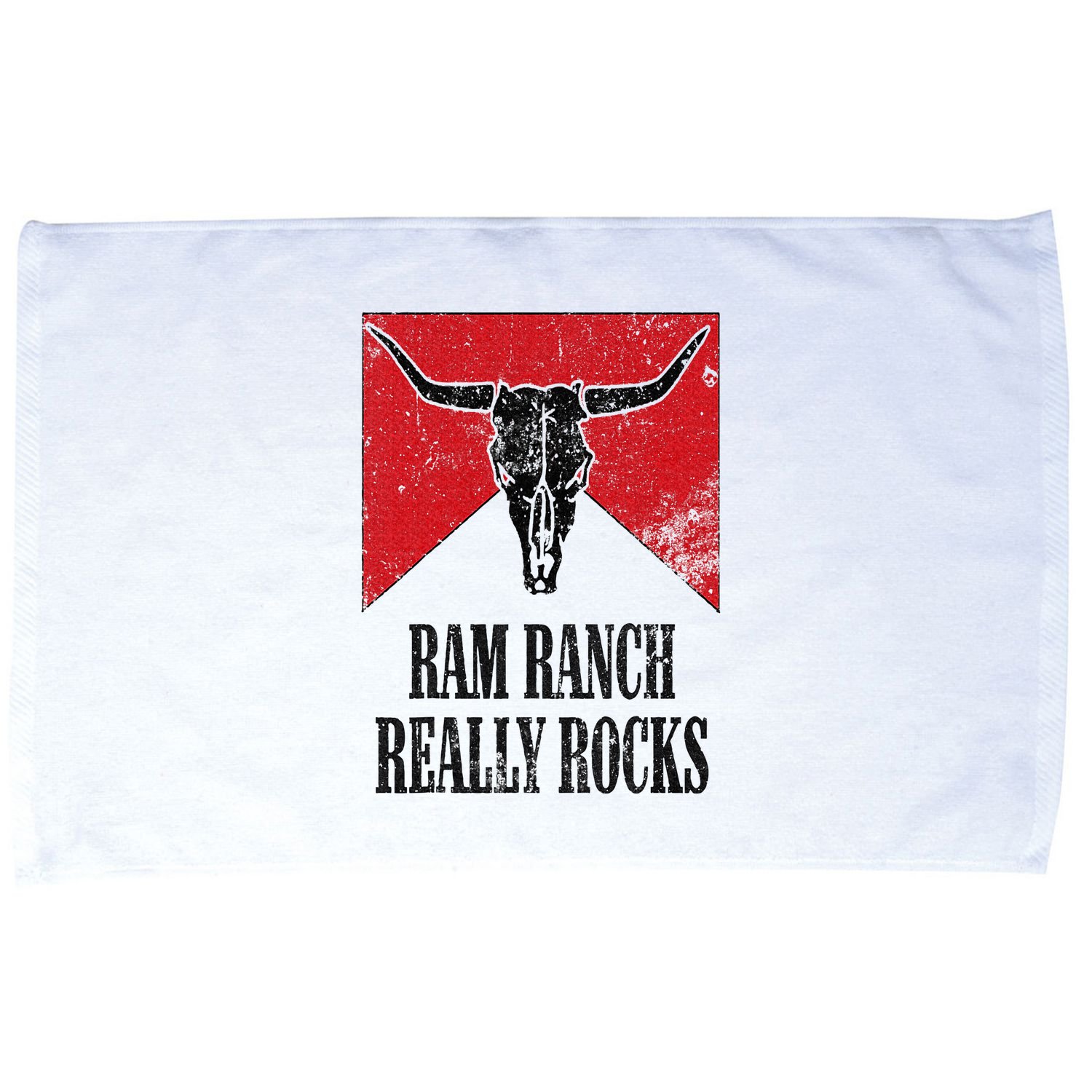 Retro Bull Skull Western Life Country Ram Ranch Really Rocks Microfiber Hand Towel