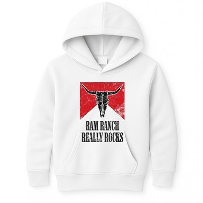 Retro Bull Skull Western Life Country Ram Ranch Really Rocks Kids Hoodie