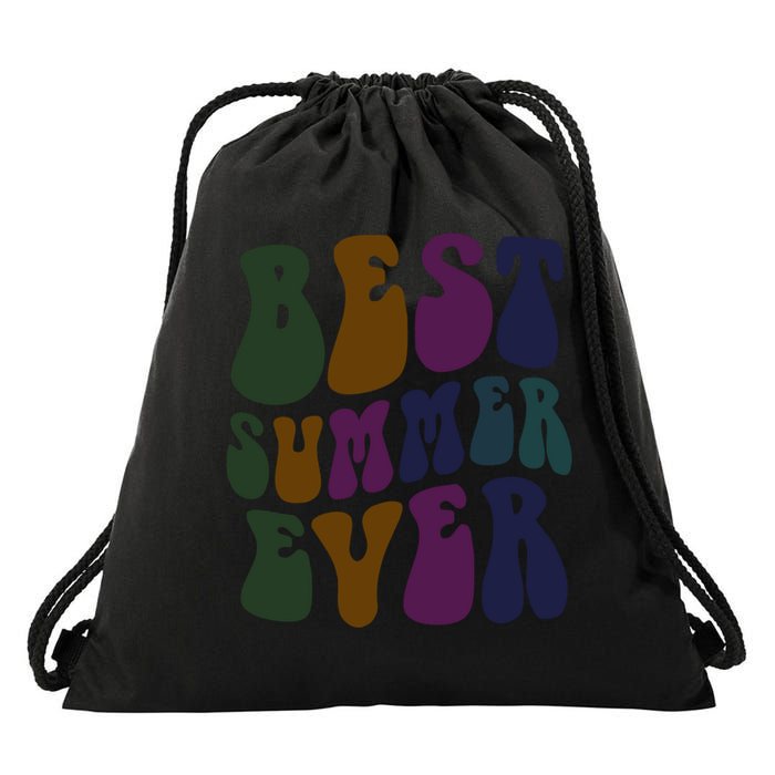 Retro Best Summer Ever Camp Crew Camping Staff Grill Chef Gift Drawstring Bag