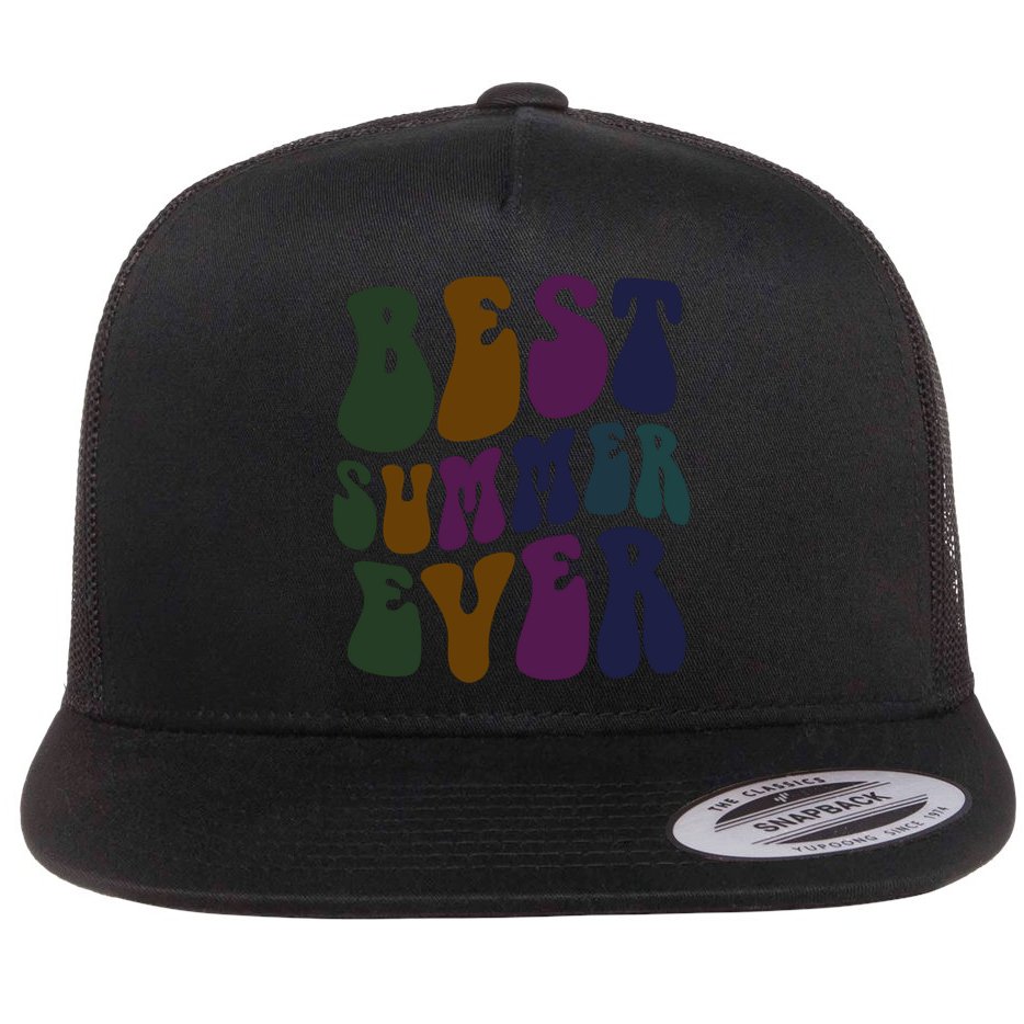 Retro Best Summer Ever Camp Crew Camping Staff Grill Chef Gift Flat Bill Trucker Hat
