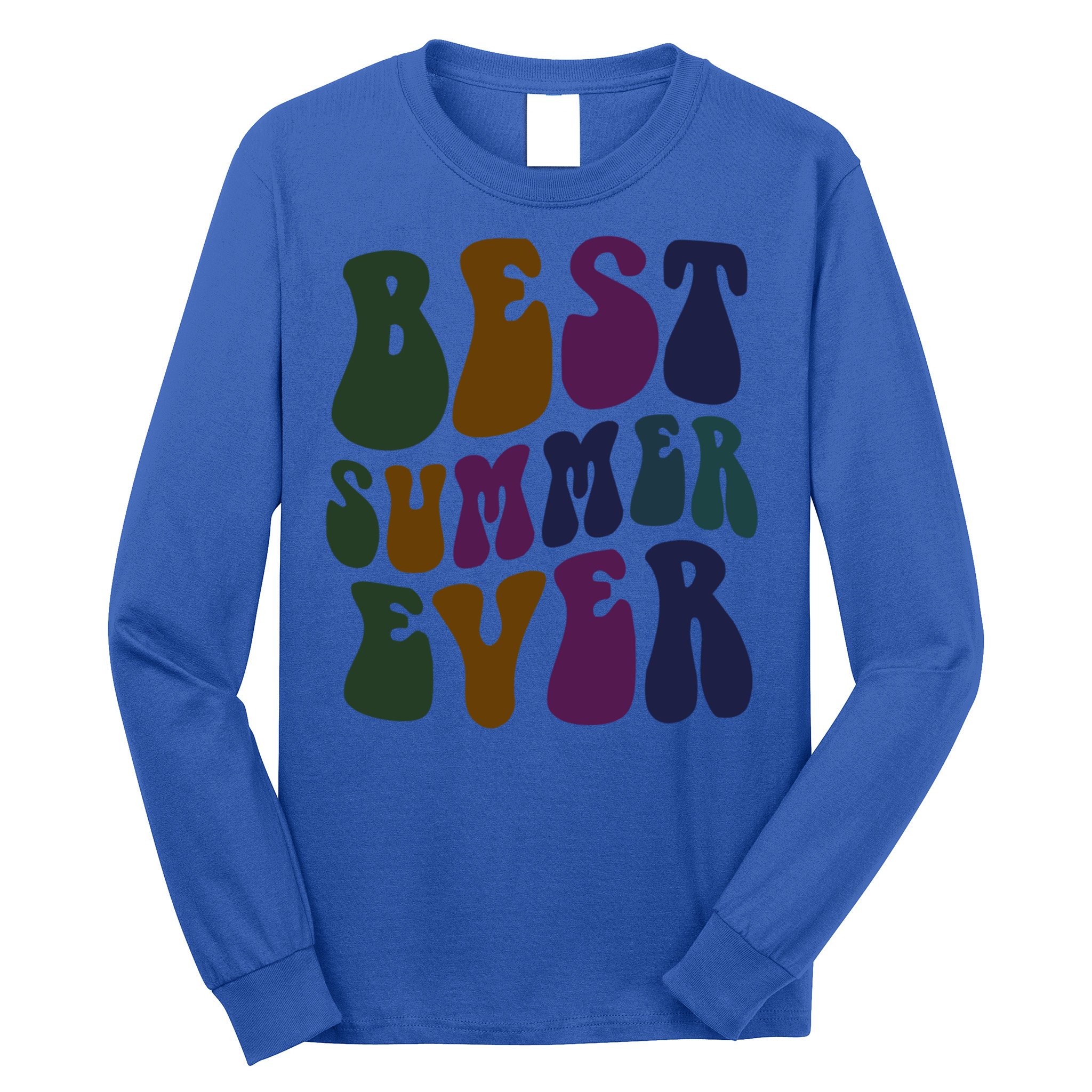 Retro Best Summer Ever Camp Crew Camping Staff Grill Chef Gift Long Sleeve Shirt