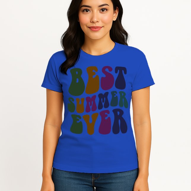 Retro Best Summer Ever Camp Crew Camping Staff Grill Chef Gift Womens T-Shirt