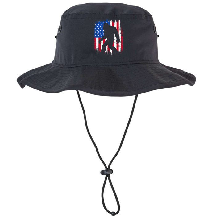 Retro Bigfoot Silhouette USA Flag Sasquatch Lovers July 4th Legacy Cool Fit Booney Bucket Hat