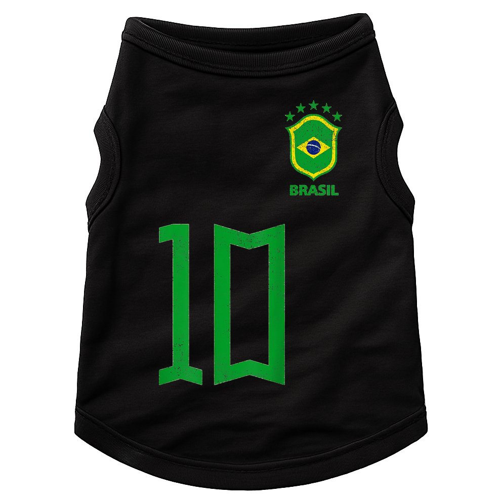 Retro Brazil Soccer Number 10 Brazilian Futebol Brasil Team Doggie Tank