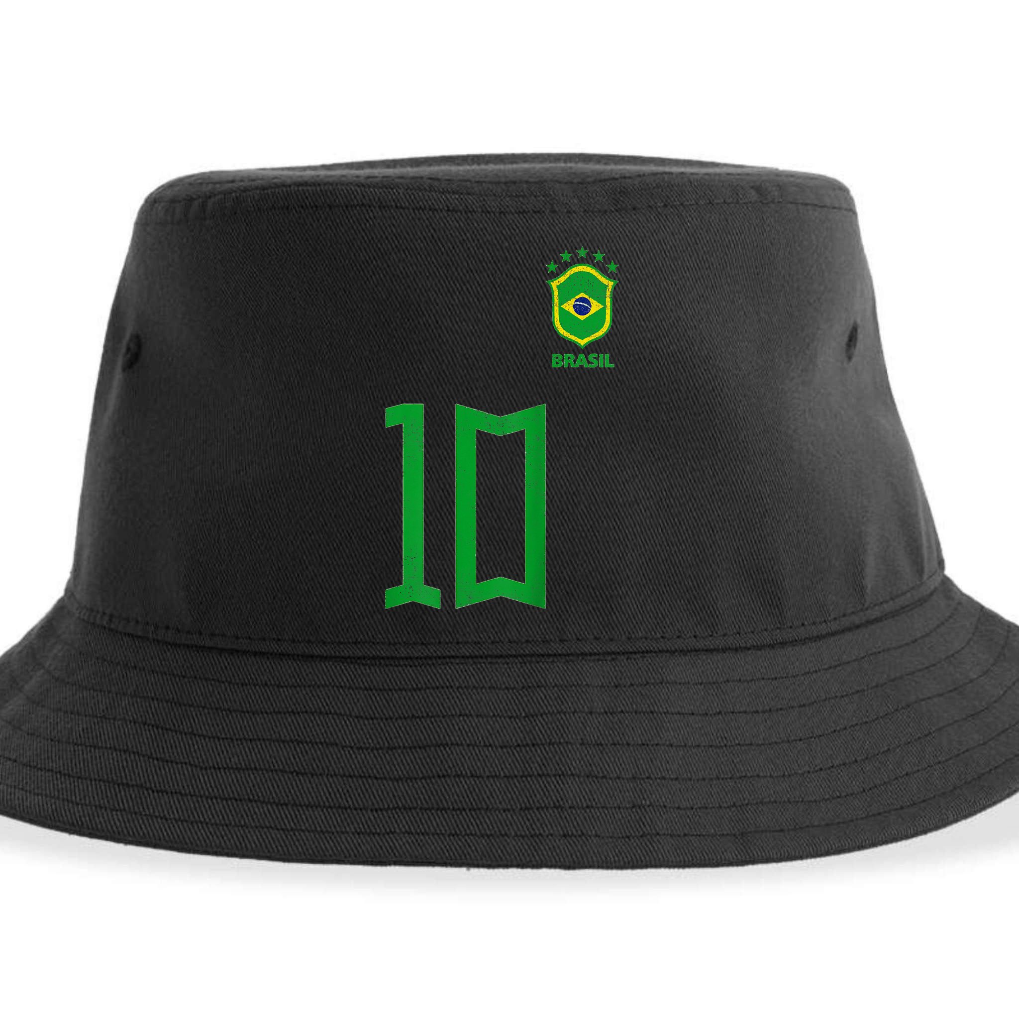Retro Brazil Soccer Number 10 Brazilian Futebol Brasil Team Sustainable Bucket Hat