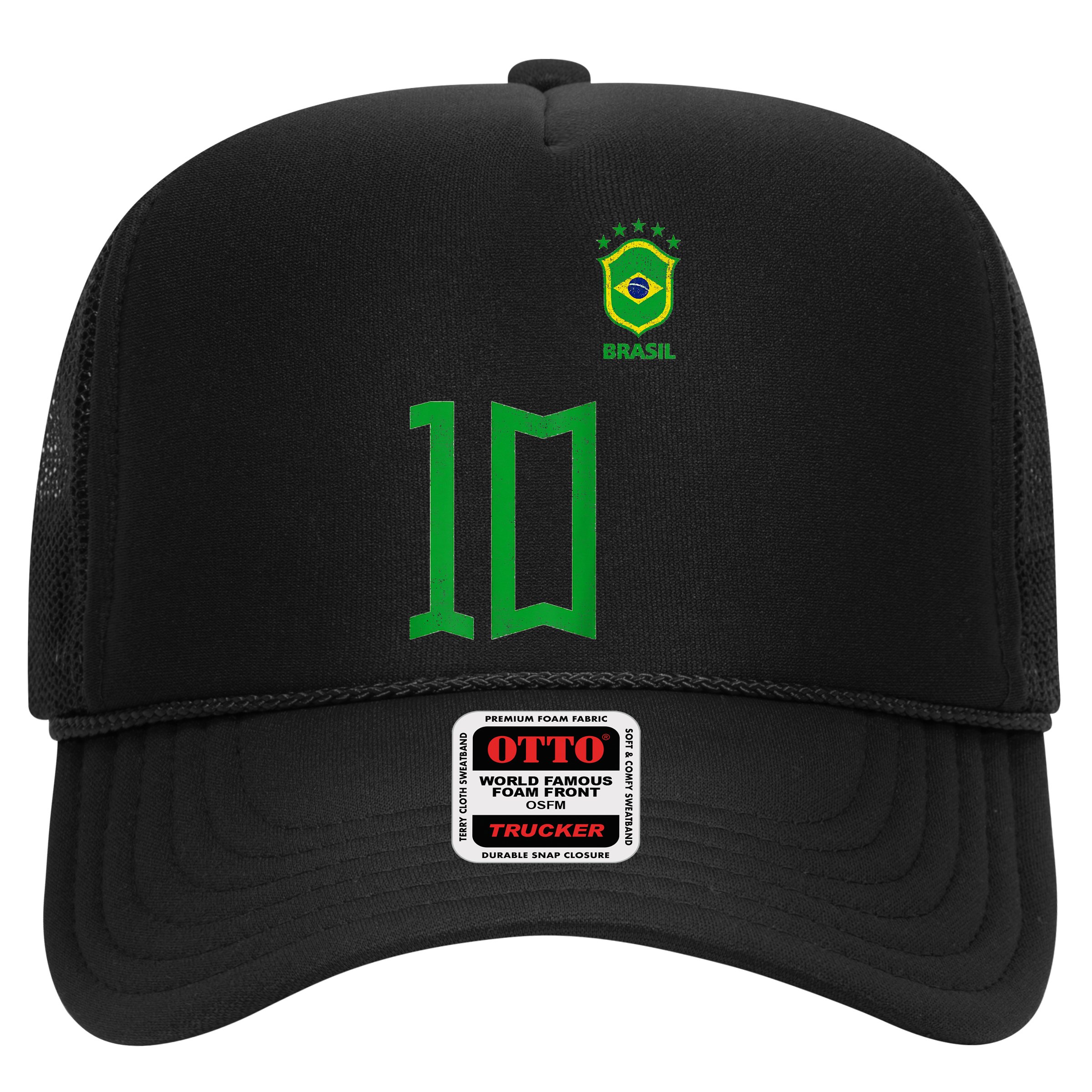 Retro Brazil Soccer Number 10 Brazilian Futebol Brasil Team Hat