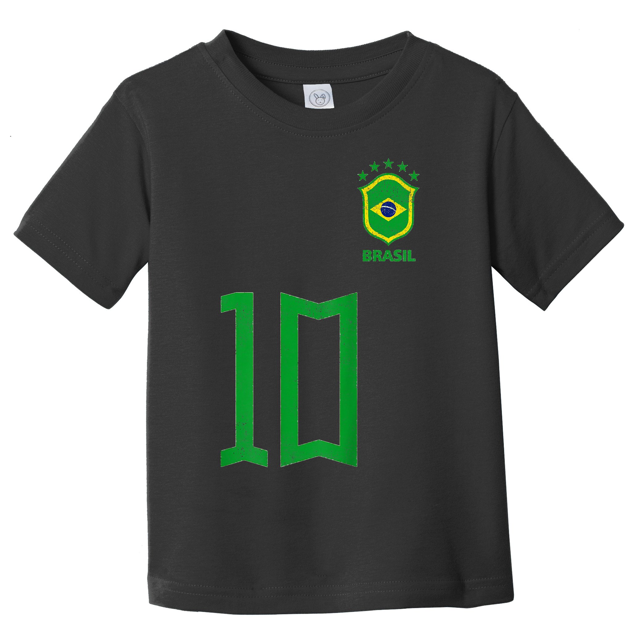 Retro Brazil Soccer Number 10 Brazilian Futebol Brasil Team Toddler T-Shirt