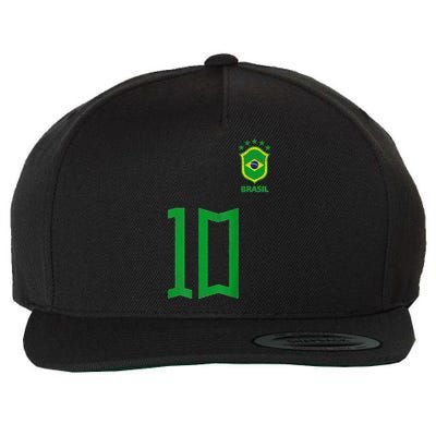 Retro Brazil Soccer Number 10 Brazilian Futebol Brasil Team Wool Snapback Cap