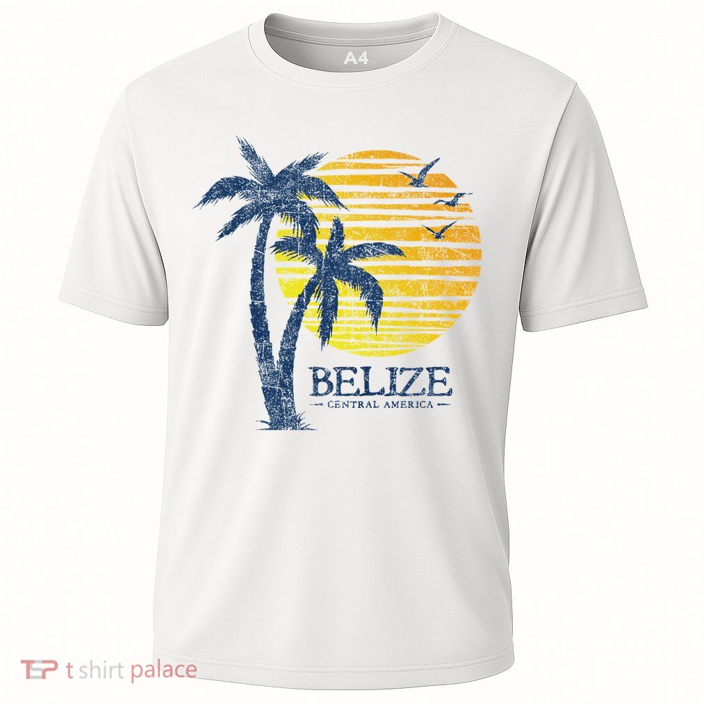 Retro Belize Souvenir Vintage Sunset Performance Shirt