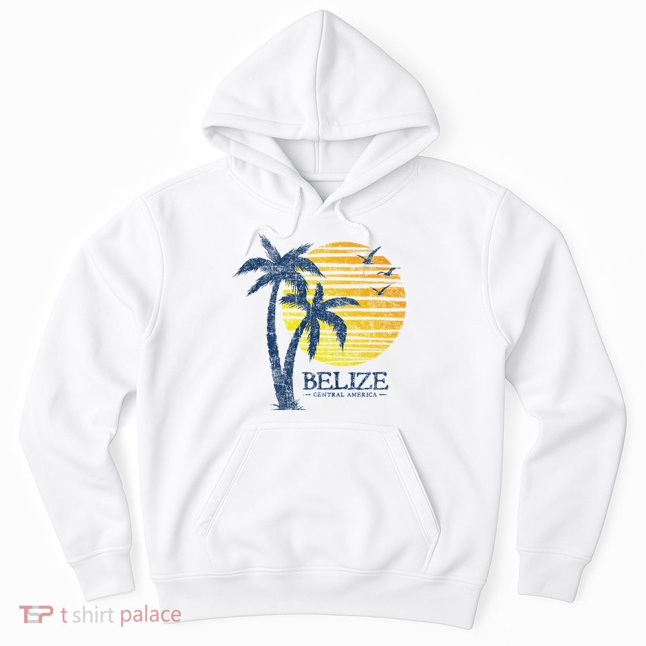 Retro Belize Souvenir Vintage Sunset Hoodie