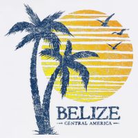 Retro Belize Souvenir Vintage Sunset Button