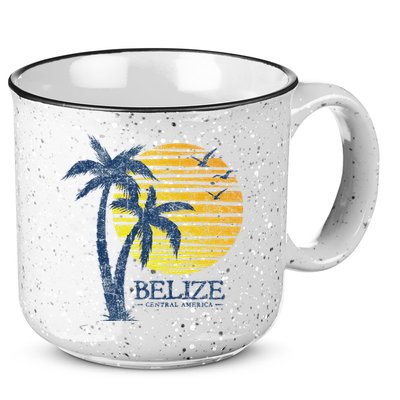 Retro Belize Souvenir Vintage Sunset 15oz Campfire Ceramic Mug