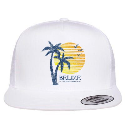 Retro Belize Souvenir Vintage Sunset Flatbill Hat