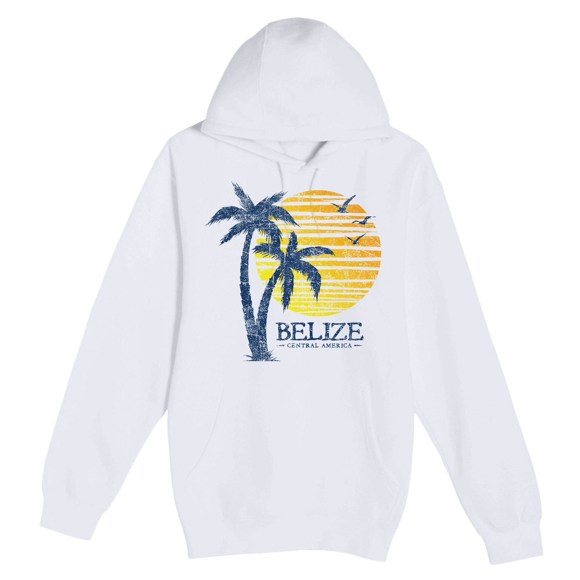 Retro Belize Souvenir Vintage Sunset Premium Pullover Hoodie