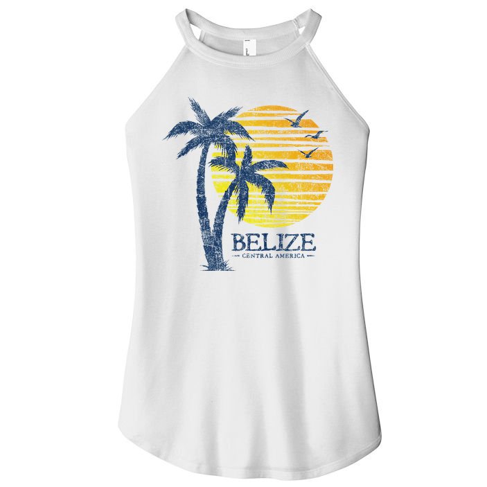 Retro Belize Souvenir Vintage Sunset Women's Perfect Tri Rocker Tank