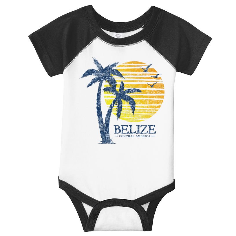 Retro Belize Souvenir Vintage Sunset Infant Baby Jersey Bodysuit