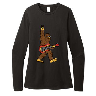 Rocker Bigfoot Sasquatch Guitar Rocknroll Rock Cute Womens CVC Long Sleeve Shirt