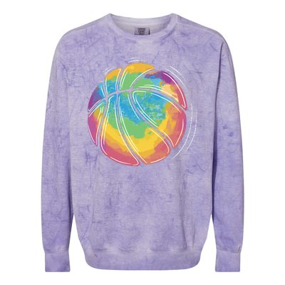 Rainbow Basketball Sport Colorblast Crewneck Sweatshirt