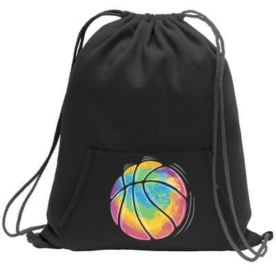 Rainbow Basketball Sport Sweatshirt Cinch Pack Bag