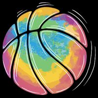Rainbow Basketball Sport Drawstring Bag