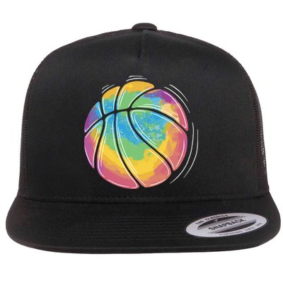 Rainbow Basketball Sport Flatbill Hat