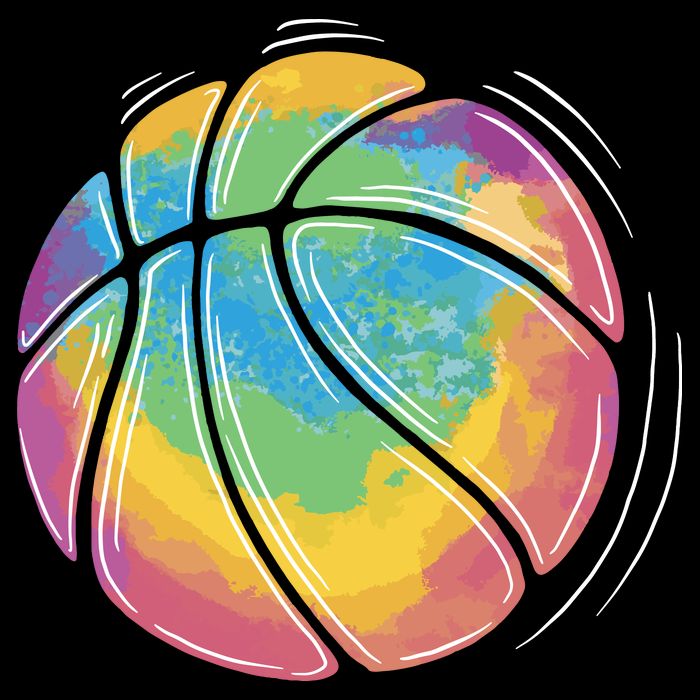 Rainbow Basketball Sport Flatbill Hat