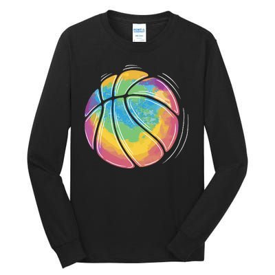 Rainbow Basketball Sport Tall Long Sleeve T-Shirt