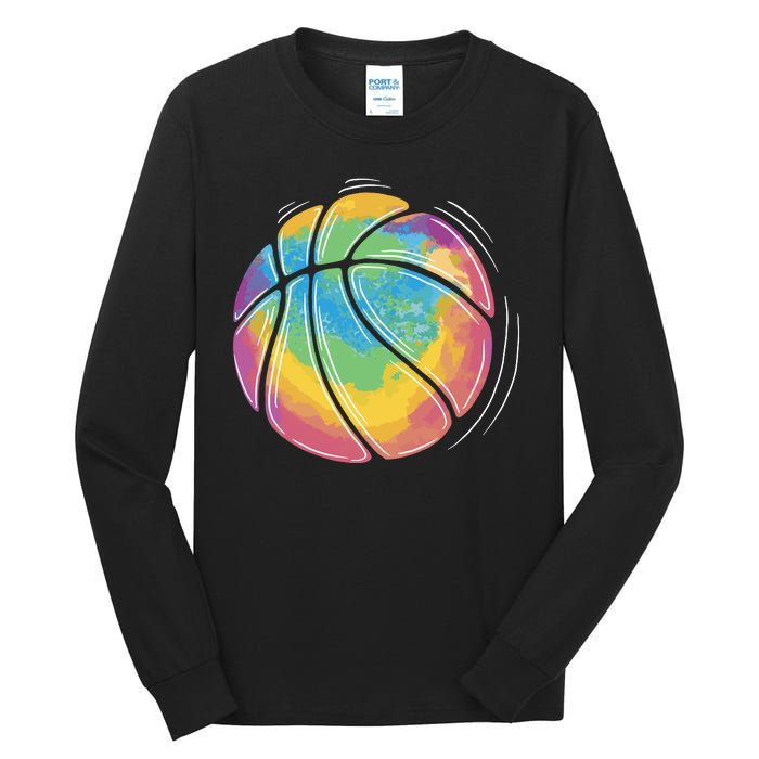 Rainbow Basketball Sport Tall Long Sleeve T-Shirt