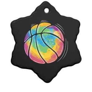 Rainbow Basketball Sport Ceramic Star Ornament