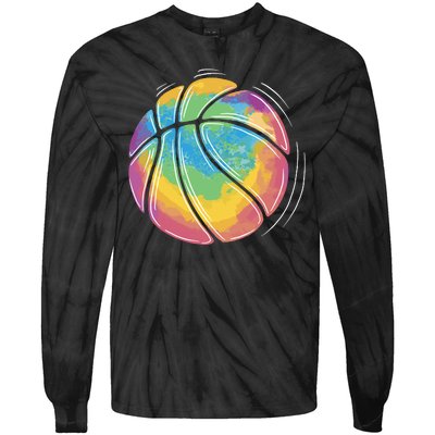 Rainbow Basketball Sport Tie-Dye Long Sleeve Shirt