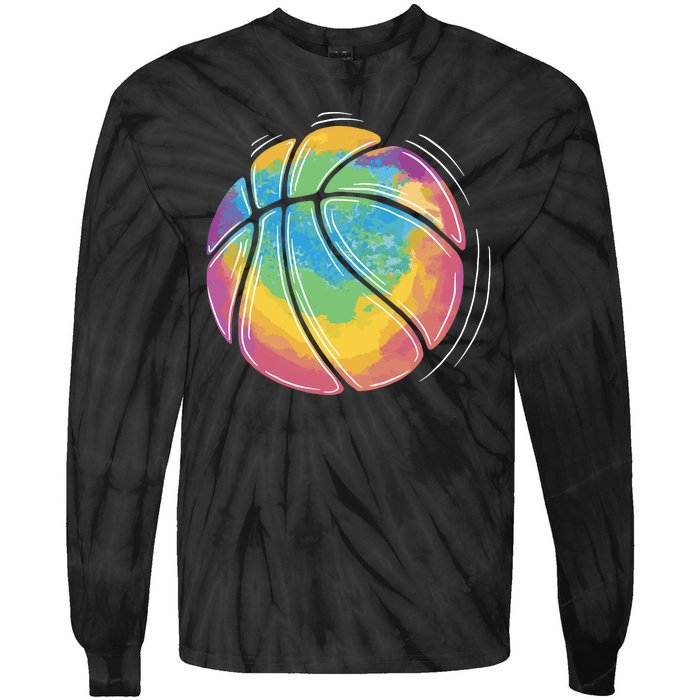 Rainbow Basketball Sport Tie-Dye Long Sleeve Shirt