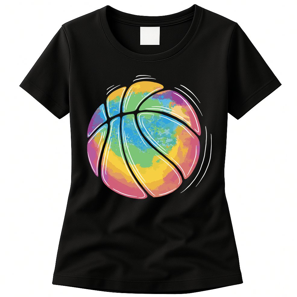 Rainbow Basketball Sport Womens T-Shirt