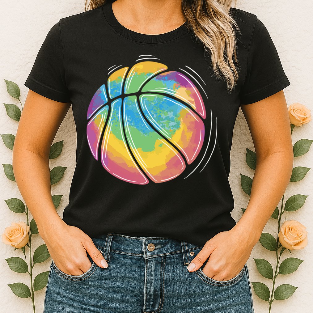 Rainbow Basketball Sport Womens T-Shirt