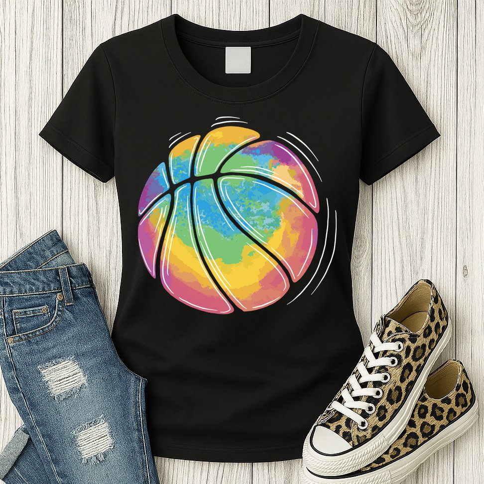 Rainbow Basketball Sport Womens T-Shirt