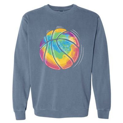 Rainbow Basketball Sport Garment-Dyed Sweatshirt